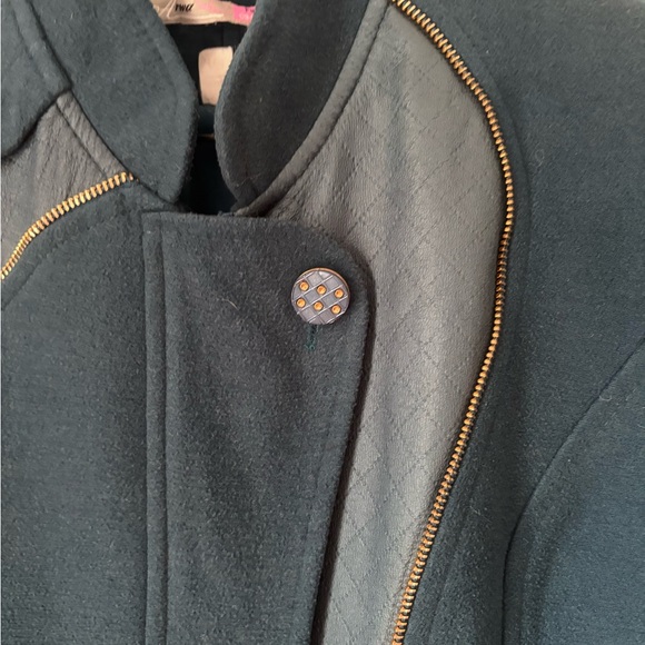 Women’s Vintage Arwa Made in Syria Wool Leather Long Zip Button Front Coat 42 (6 - Picture 3 of 14